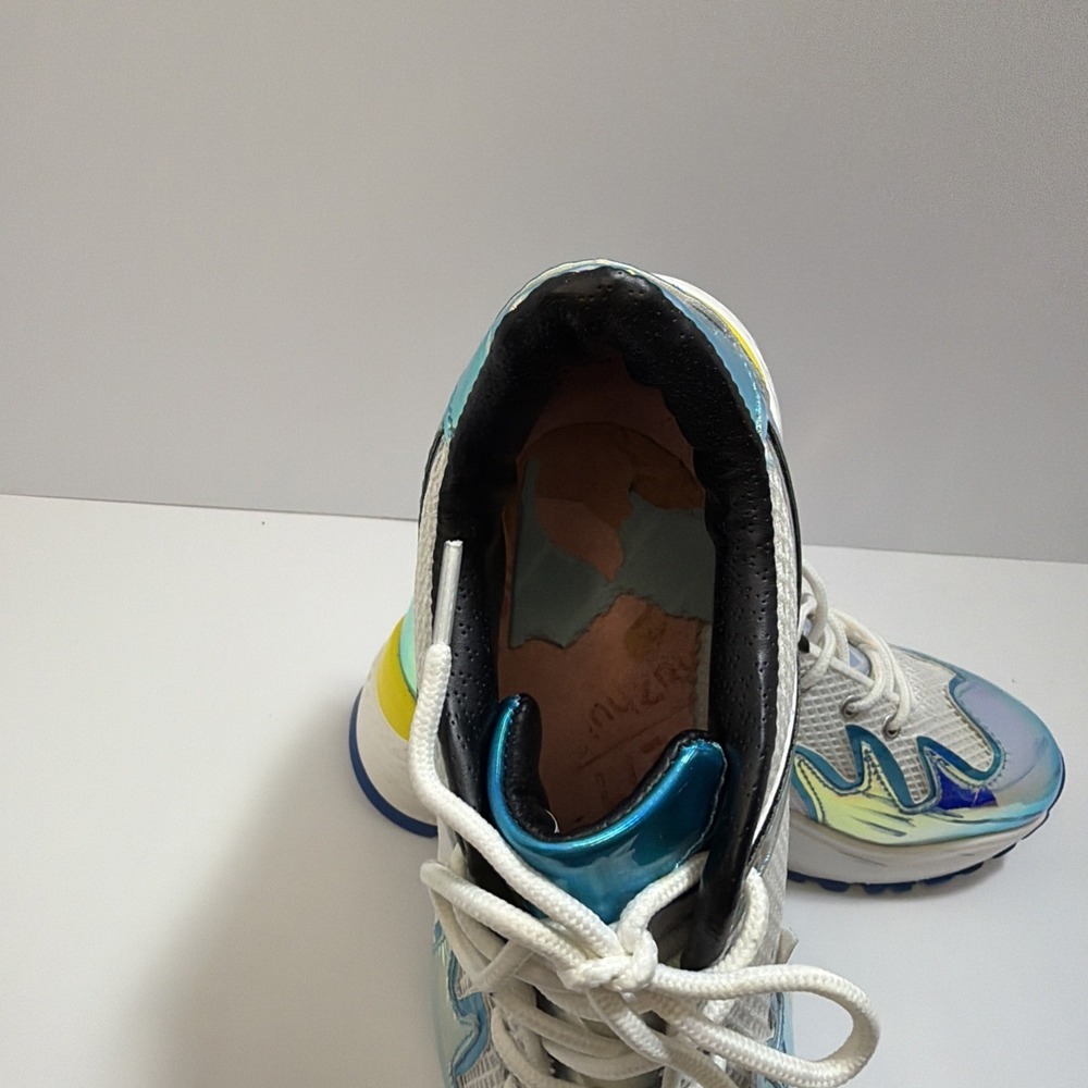 YRU Blaz3 Blaze Holographic Teal Flame Platforms Gothic Punk Rave Sneakers Sz 9 - Picture 12 of 16